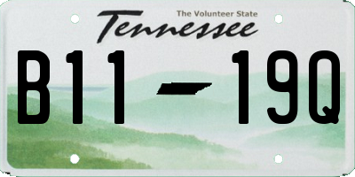 TN license plate B1119Q