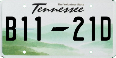 TN license plate B1121D