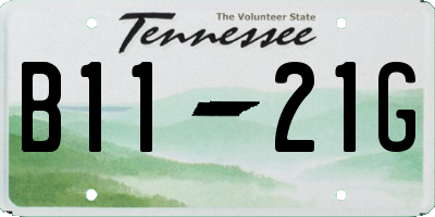 TN license plate B1121G