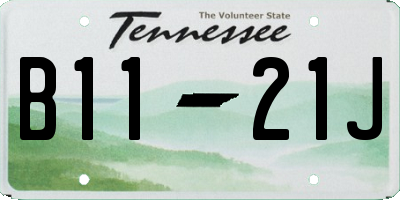 TN license plate B1121J