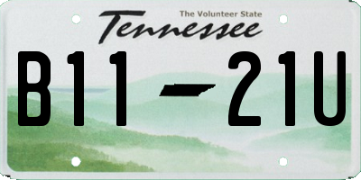 TN license plate B1121U