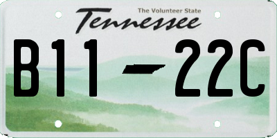 TN license plate B1122C