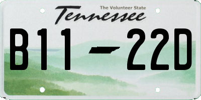 TN license plate B1122D