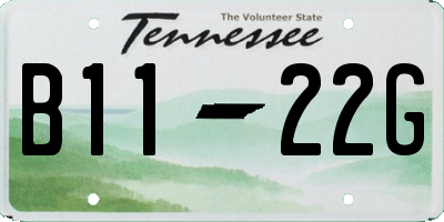 TN license plate B1122G