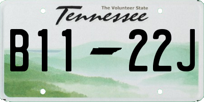 TN license plate B1122J