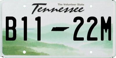 TN license plate B1122M