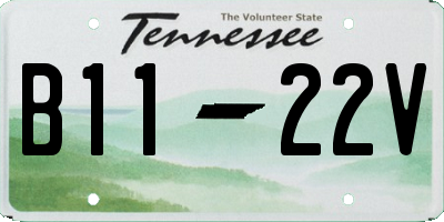 TN license plate B1122V