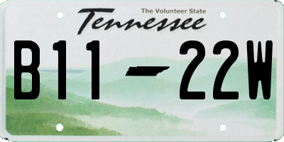 TN license plate B1122W