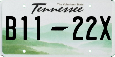 TN license plate B1122X