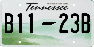 TN license plate B1123B
