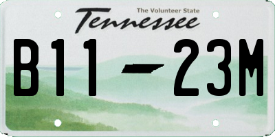 TN license plate B1123M