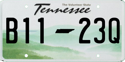 TN license plate B1123Q