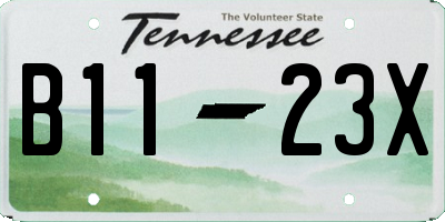 TN license plate B1123X