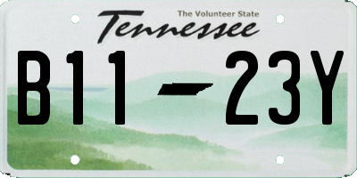 TN license plate B1123Y