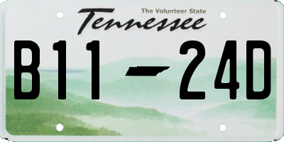 TN license plate B1124D