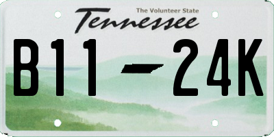 TN license plate B1124K