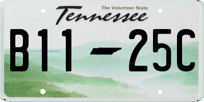 TN license plate B1125C