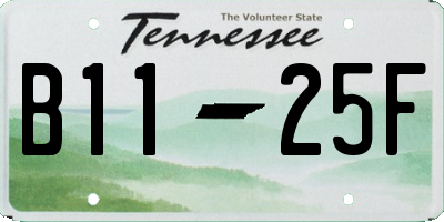 TN license plate B1125F