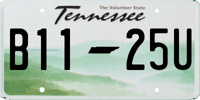 TN license plate B1125U