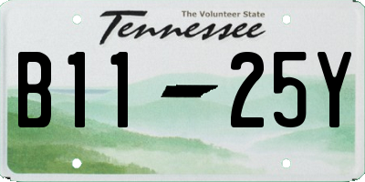 TN license plate B1125Y