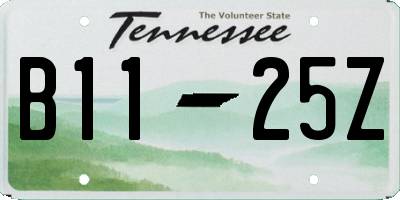 TN license plate B1125Z
