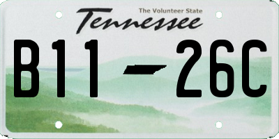 TN license plate B1126C