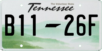 TN license plate B1126F