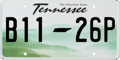 TN license plate B1126P