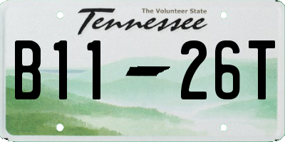 TN license plate B1126T