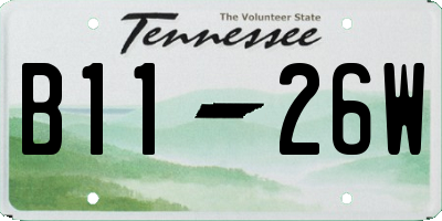 TN license plate B1126W