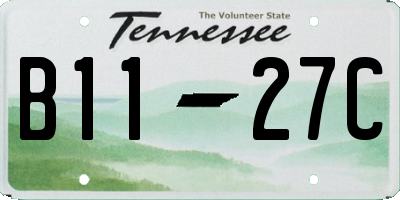 TN license plate B1127C