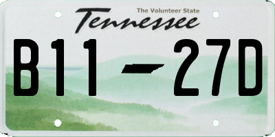 TN license plate B1127D