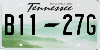 TN license plate B1127G