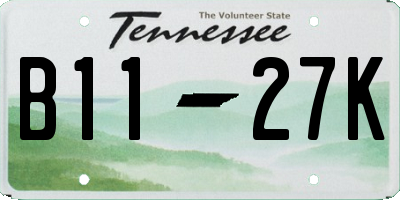 TN license plate B1127K