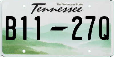 TN license plate B1127Q