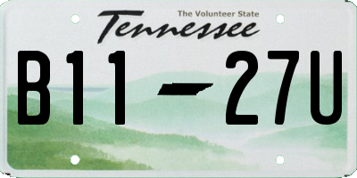 TN license plate B1127U