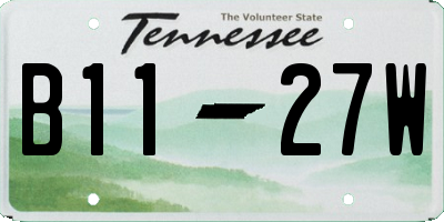 TN license plate B1127W