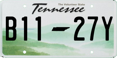 TN license plate B1127Y