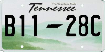 TN license plate B1128C