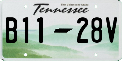 TN license plate B1128V