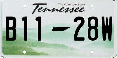 TN license plate B1128W