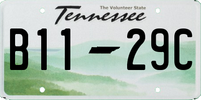 TN license plate B1129C