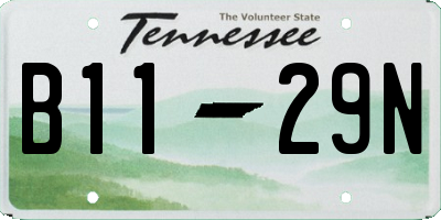 TN license plate B1129N