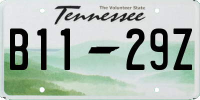 TN license plate B1129Z