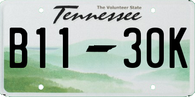 TN license plate B1130K