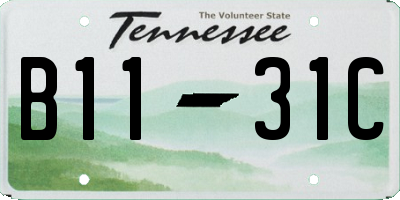 TN license plate B1131C