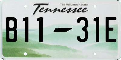 TN license plate B1131E