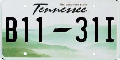 TN license plate B1131I