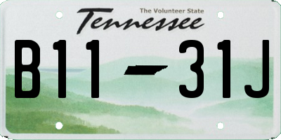 TN license plate B1131J