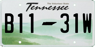 TN license plate B1131W